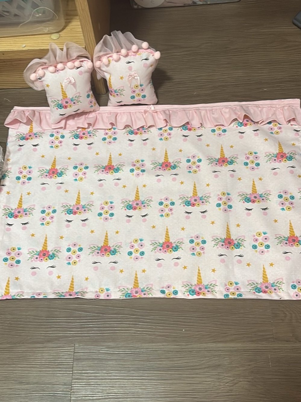 Pink Unicorn Floral Throw Blanket for Kids by